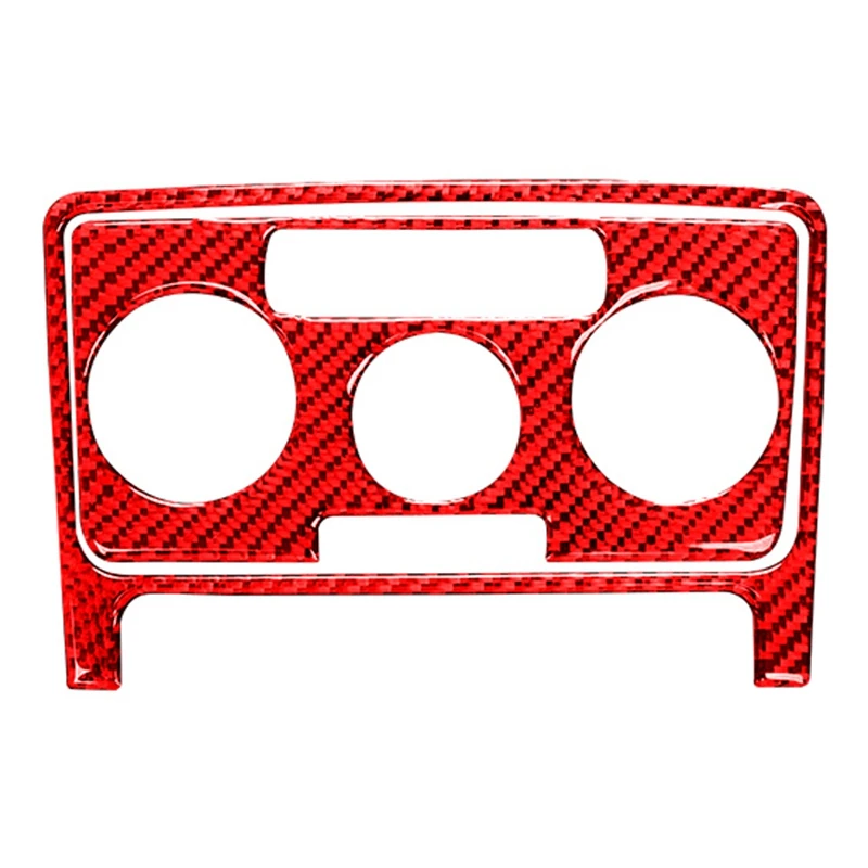 

For Beetle 2012 2013 2014 2015 2016 2017 2018 2019 Carbon Fiber Air Conditioning Button Panel Cover Frame Trim (Red)