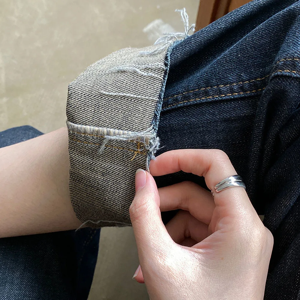 

High-waisted Jeans Women's Spring And Autumn Dark Straight-leg Pants Students All-match New Wide-leg Pants Trend Simple Jeans