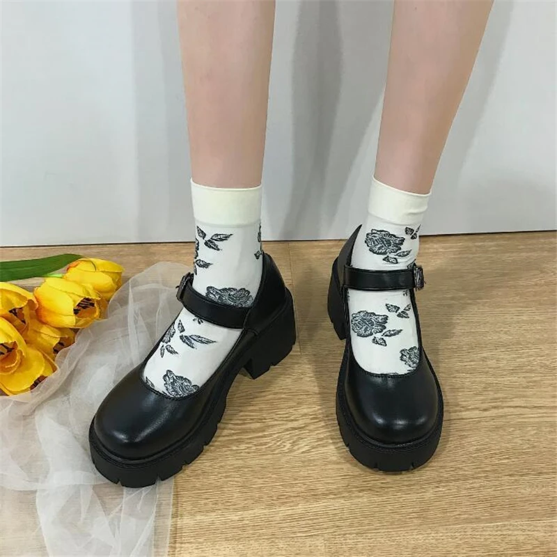 

Ladies Casual Trendy Buckle High Heels Lolita Mary Jane Fashion Slope with Platform Women's Brand Designer Women's High Heels