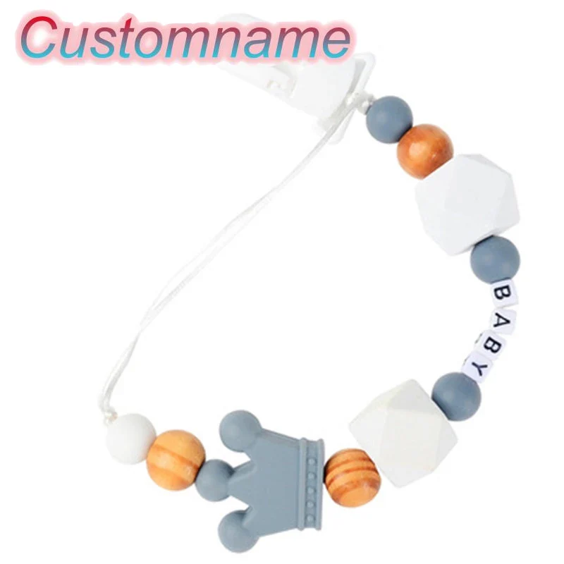 

DIY Baby Animal Teether Pacifier Clip Polyester Clip Pine Octagonal Beads Pacifier Toy Colorful Cotton DIY Chain For Infant Gift
