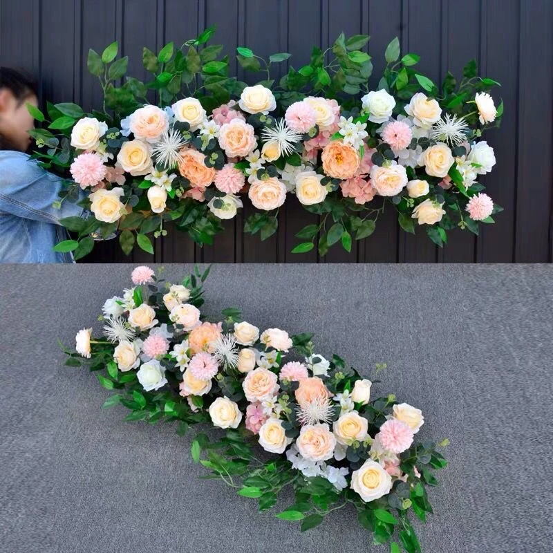 

0.5M / 1M Wedding Arch Backdrop Flower DIY Wedding Flower Wall Arrangement Supplies Silk Peonie Rose Artificial Flower Row Decor