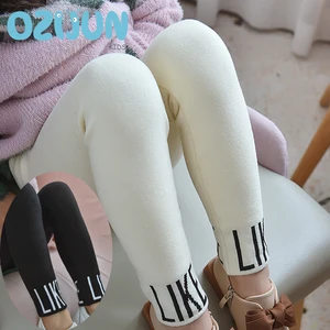 Новое поступление 2021, осенне-зимние леггинсы для девочек, детские хлопковые леггинсы для девочек с буквенным принтом, брюки для подростков