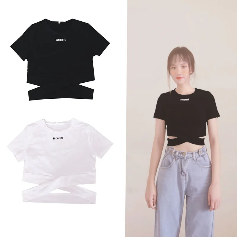 Сексуальная Женская футболка с коротким рукавом женские футболки укороченные