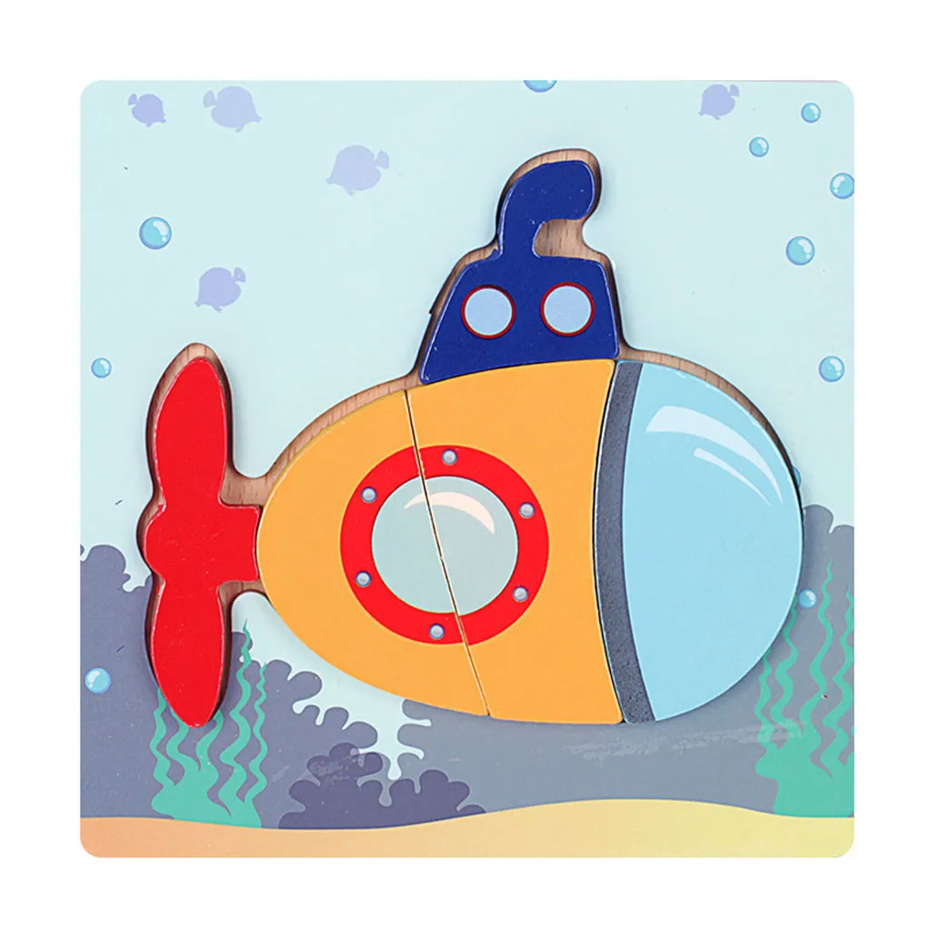 Early Educational Learning Wooden Puzzle Cartoon Animal Manually Assemble Toy Games Jigsaw Baby Funny Gadgets #B | Игрушки и хобби