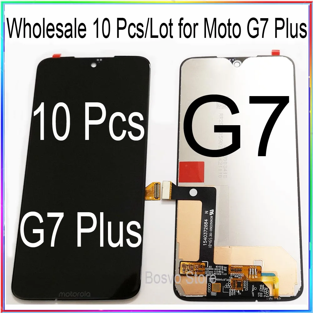 Pantalla LCD para Moto G7 PLUS, montaje de digitalizador t&aacute;ctil, 10 unids/lote, venta al por mayor-0