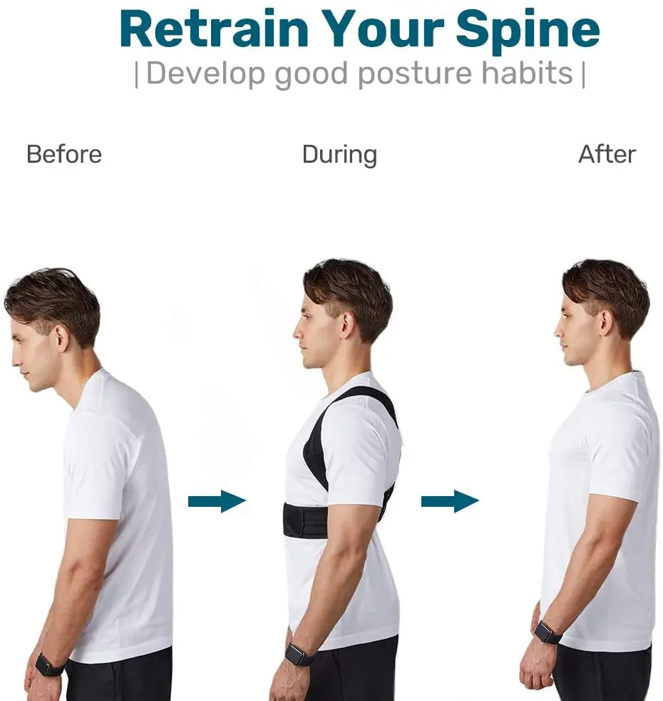 

Posture Corrector Spine and Back Support Adjustable and Breathable Back Brace Improves Posture Providing Pain Relief Have M/L/XL