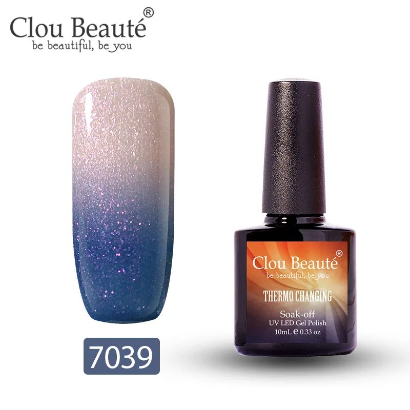 7039 Clou Beaute гель-лак, меняющий цвет в зависимости от температуры, гибридный УФ-лак для ногтей, стойкий, растворимый гель, 10 мл - Цвет: 7039