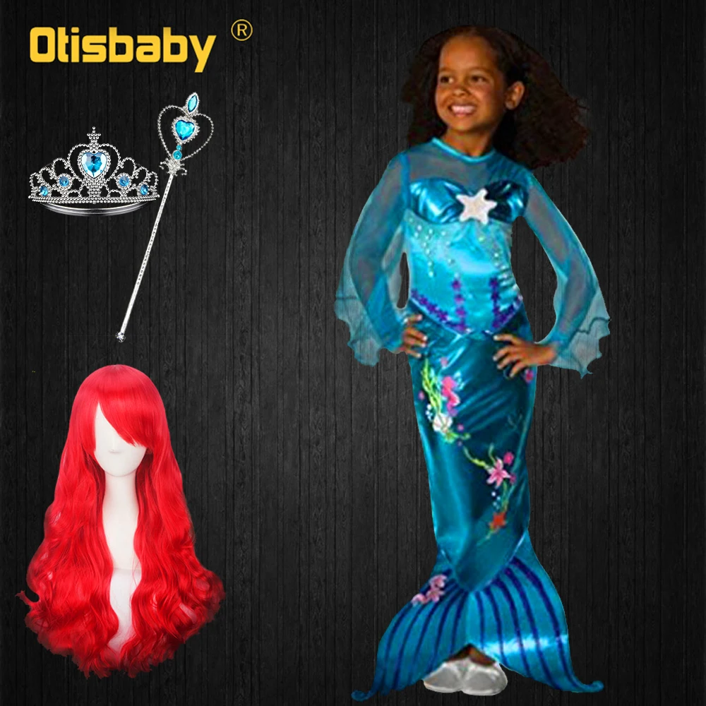 Платье Ариэль для дня рождения на лето платье принцессы Хэллоуин Пасха маленькая
