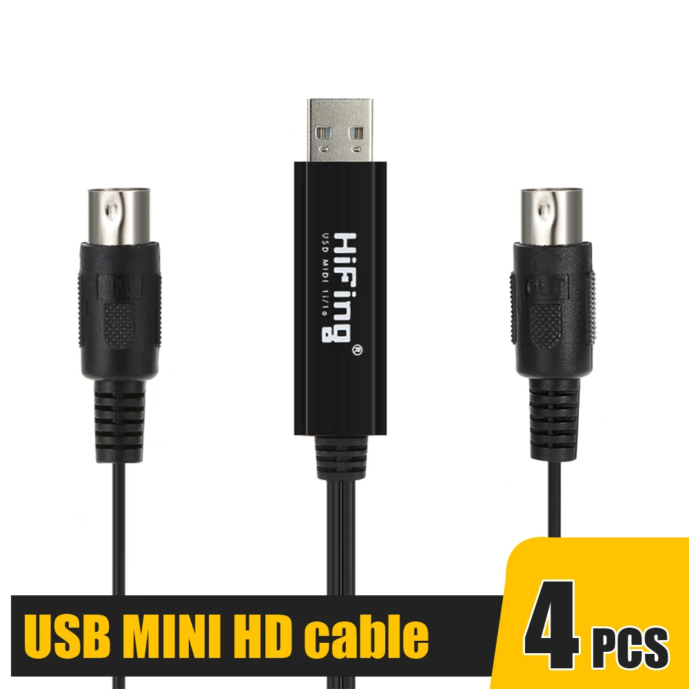 4 шт. HiFing USB преобразователь миди интерфейса/адаптер с 5 контактным кабелем для