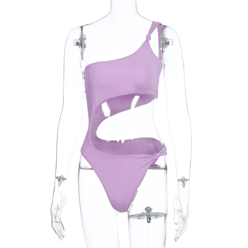 

LAISIYI Sleeveless One-shoulder Skinny Sexy Solid Bodysuit 2020 Summer Women Fashion Streetwear Outfits Swimwear Body New