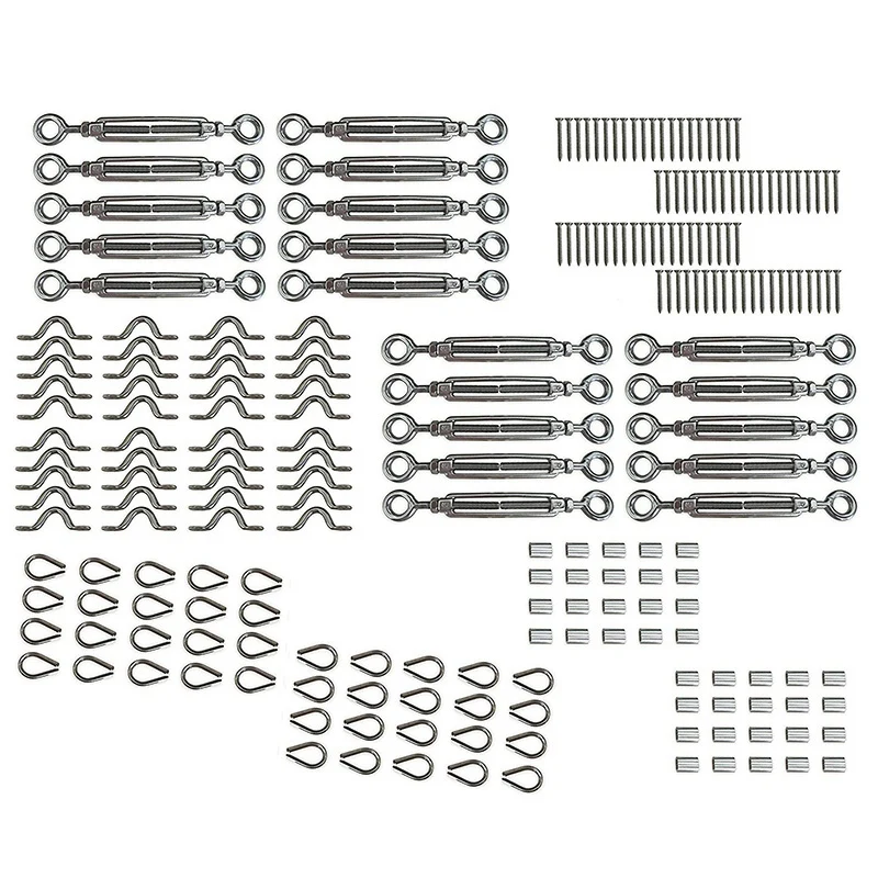 20 Pack Heavy Duty Stainless Steel Cable Railing Kits For Wood Posts Diy Balustrade Kit With Jaw Swage Fork Turnbuckle Ck01 |