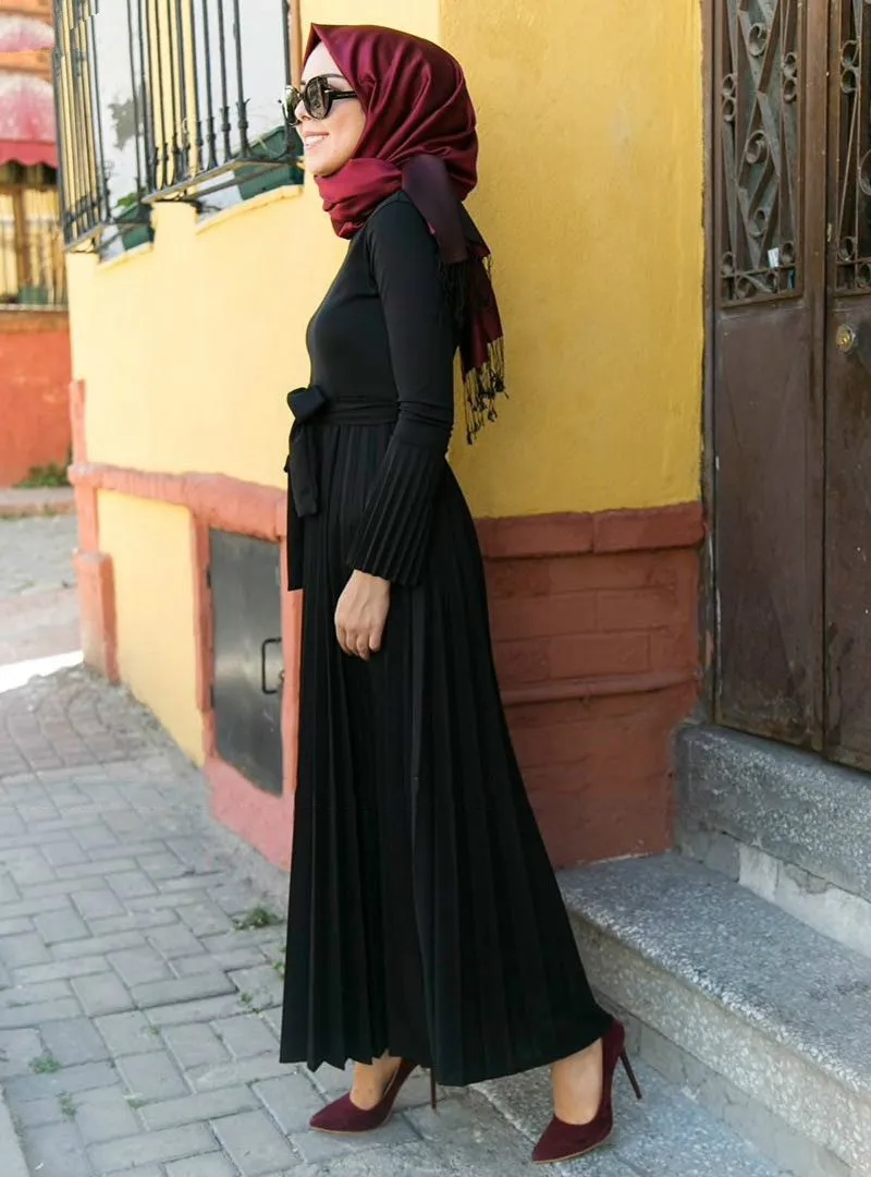 Вязаное Плиссированное мусульманское платье Abaya Дубай 2020 Рамадан абайя кафтан