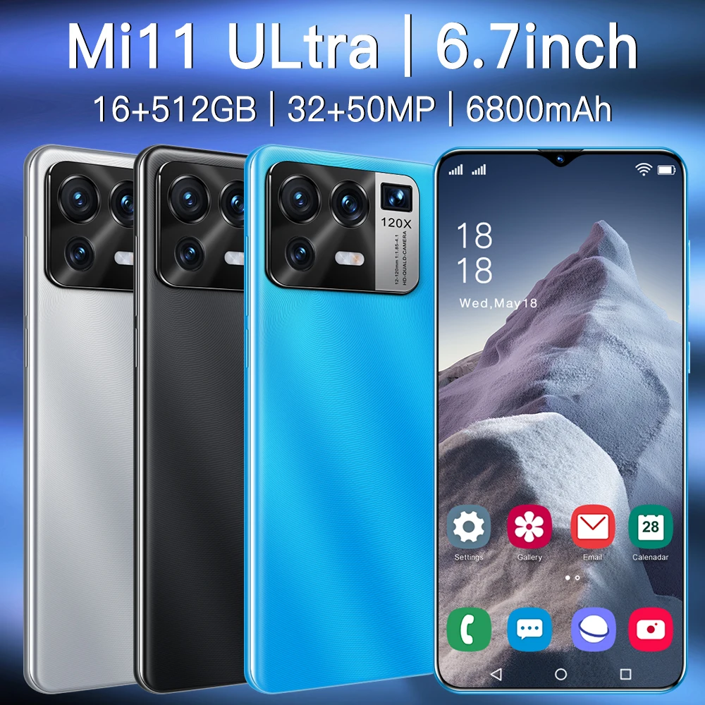 Mi-tel&eacute;fono inteligente Mi 11 Ultra, dispositivo con pantalla HD de 6,7 pulgadas, 6800mAh, 16 + 512GB, Android 10, desbloqueado, 5G, compatible con GPS de Google-3