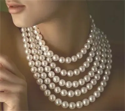 

New wholesale 100inch 8-9MM genuine south sea white pearl necklace YL--AA