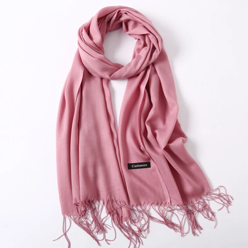 

New Brand Women Cashmere Solid Beach Scarf Spring /Summer Thin Pashmina Shawls And Wrap Female Foulard Hijab Stoles