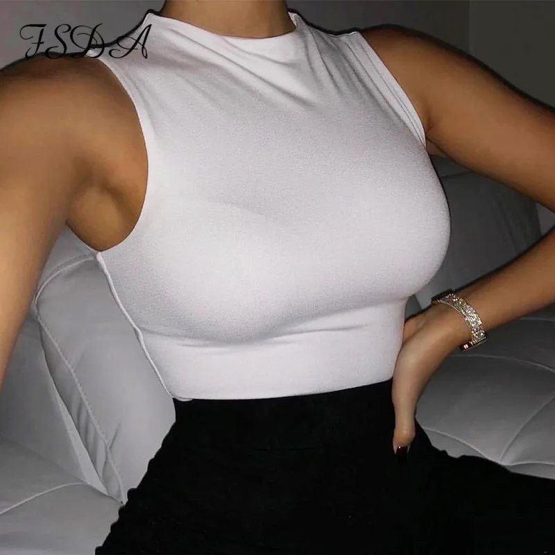 FSDA O Neck Sleeveless Women Bodysuit Sexy Summer Khaki Off Shoulder White Body Top Black Casual Basic Streetwear Bodysuits | Женская