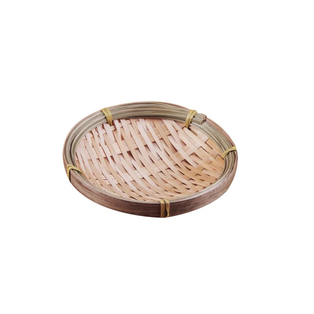 Diameter 13CM Ручное бамбуковое плетение круглое хранилище корзина для фруктов блюдо из ротанга хлебная корзина для кухни еда Пикник хлеб не лень мини контейнер - Цвет: Diameter 13CM