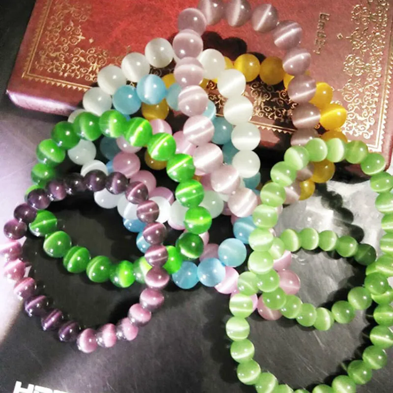 8 цветов натуральный милый 8/10 мм розовый зеленый синий опал бусы браслет ручной