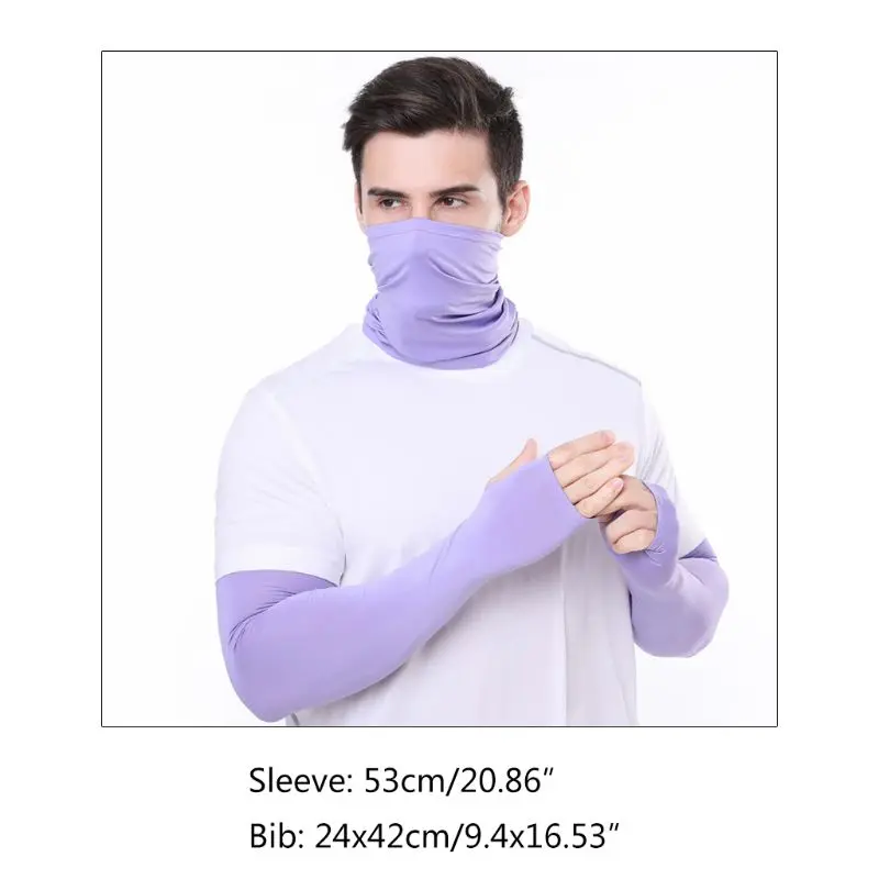 

2 In 1 Arm Sleeves Neck Gaiter Set Camouflage Cycling Bandana Face Mask Gloves