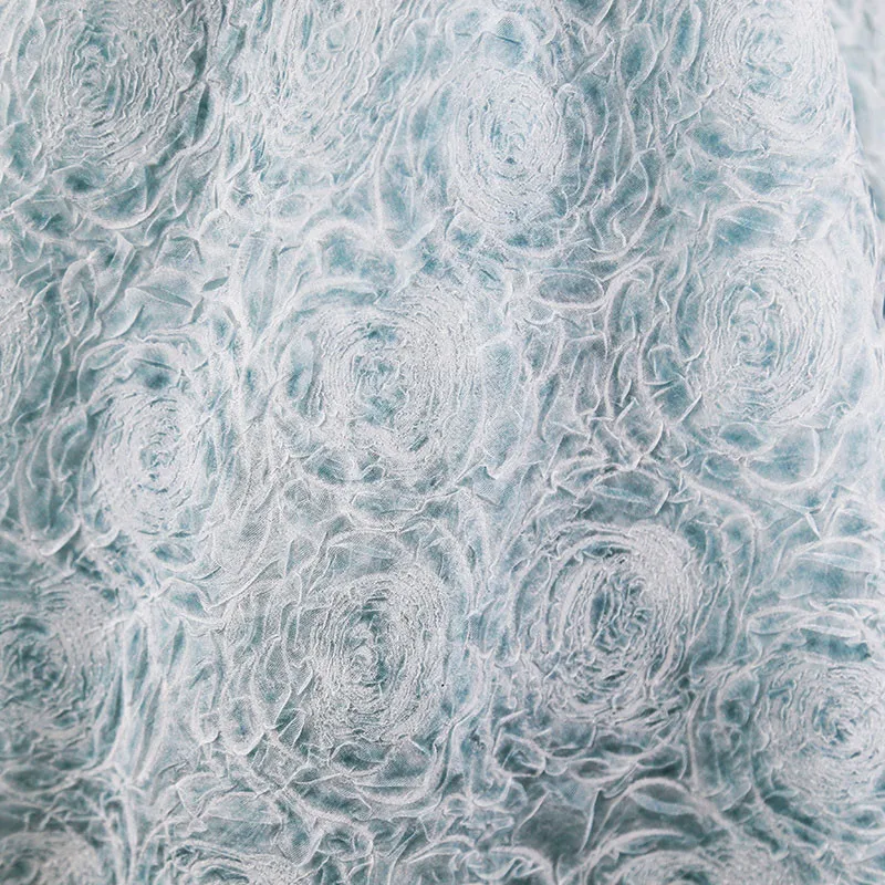 

Lace231 Ice Green/Soft Pleated Chiffon Fabric/Three-dimensional Rose Crepe Yarn/Translucent Crumpled Garment Fabric For Dress