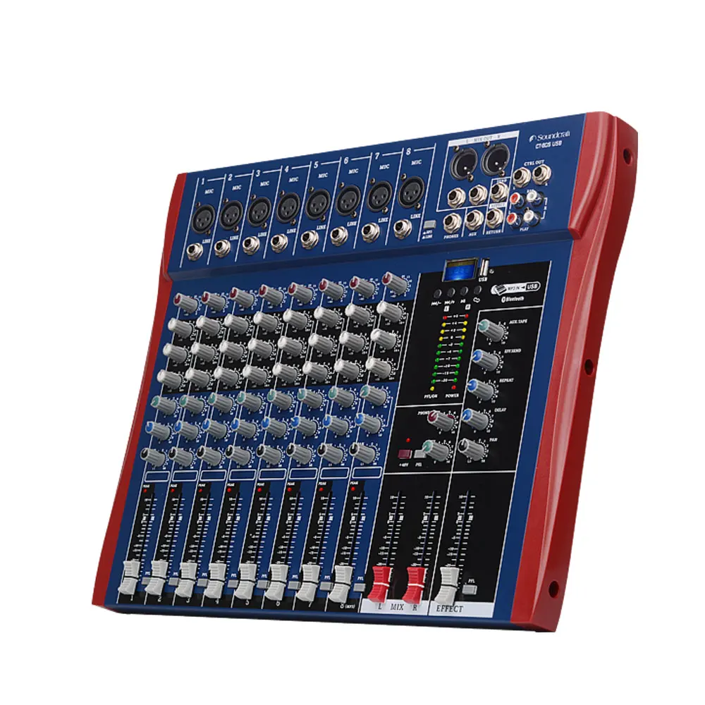 

Professional dj mixing console 8 channels