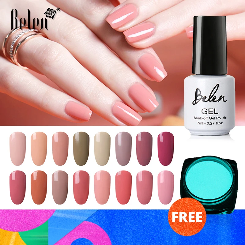 Belen 7 мл серый телесный чистый цвет Гель-лак для ногтей УФ светодиодный лампа