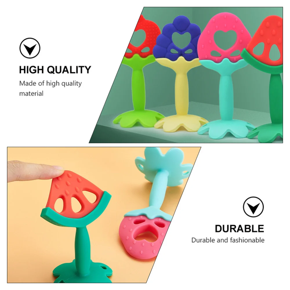 

4pcs Fruit-shape Chewing Toys Baby Teething Toys Oral Chewing Teether Toys