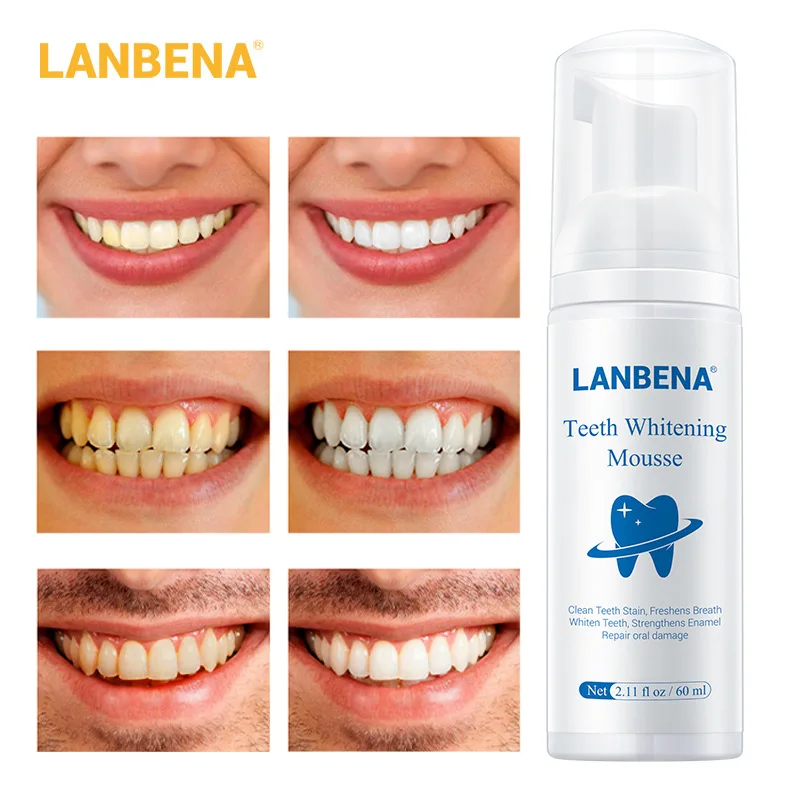 

LANBENA Teeth Whitening Mousse Toothpaste Dental Oral Hygiene Remove Stains Plaque Teeth Cleaning Tooth White Tool New Version