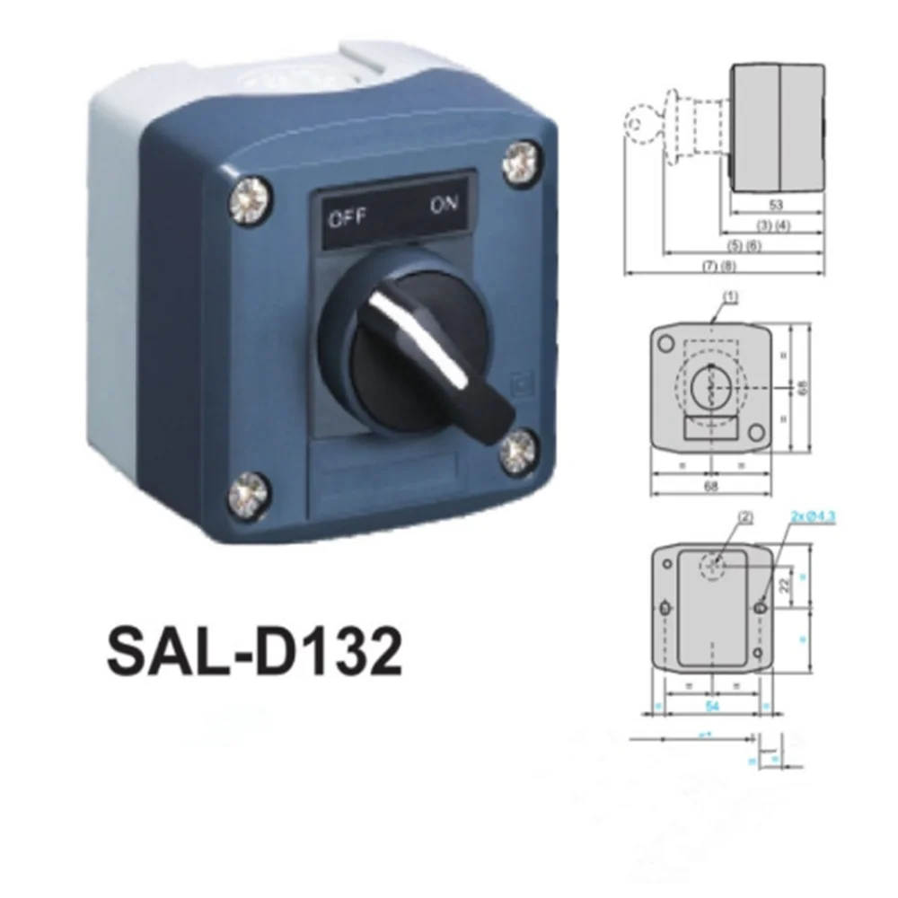 Водонепроницаемый блок управления, переключатель, поворотный переключатель, ручка переключателя, 2-позиционный стандартный ручной SAL(LA68H XAL)-D132