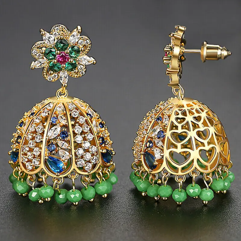 Индийский стиль Jhumka Болливуд искусственные драгоценности колокольчики висячие