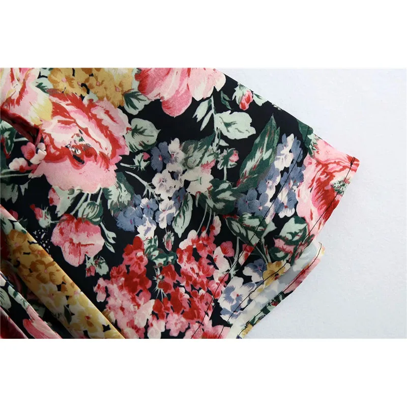 

2020 Women Vintage Fashion Floral Print Bow Tied Mini Skirt Fashion High Waist Back Zipper Skirts Chic Faldas Mujer