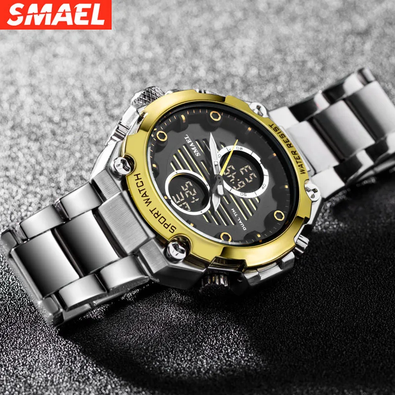 

New Watch Casual Fashion Quartz Watch Steel Belt Alloy Dual-Display Watch pagani design