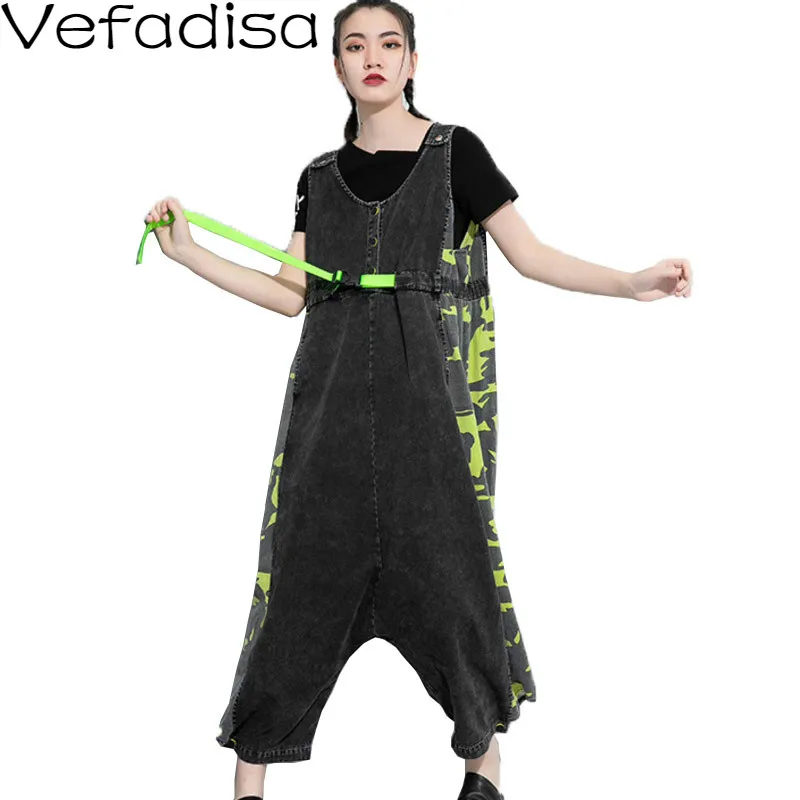 Женский комбинезон без рукавов Vefadisa камуфляжный в стиле пэчворк свободный