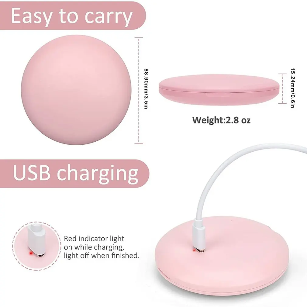 

LED Makeup Mirror With Light Double Click To Light Up Stepless Dimming Magnetic Switch Type-C Interface Makeup Mirror