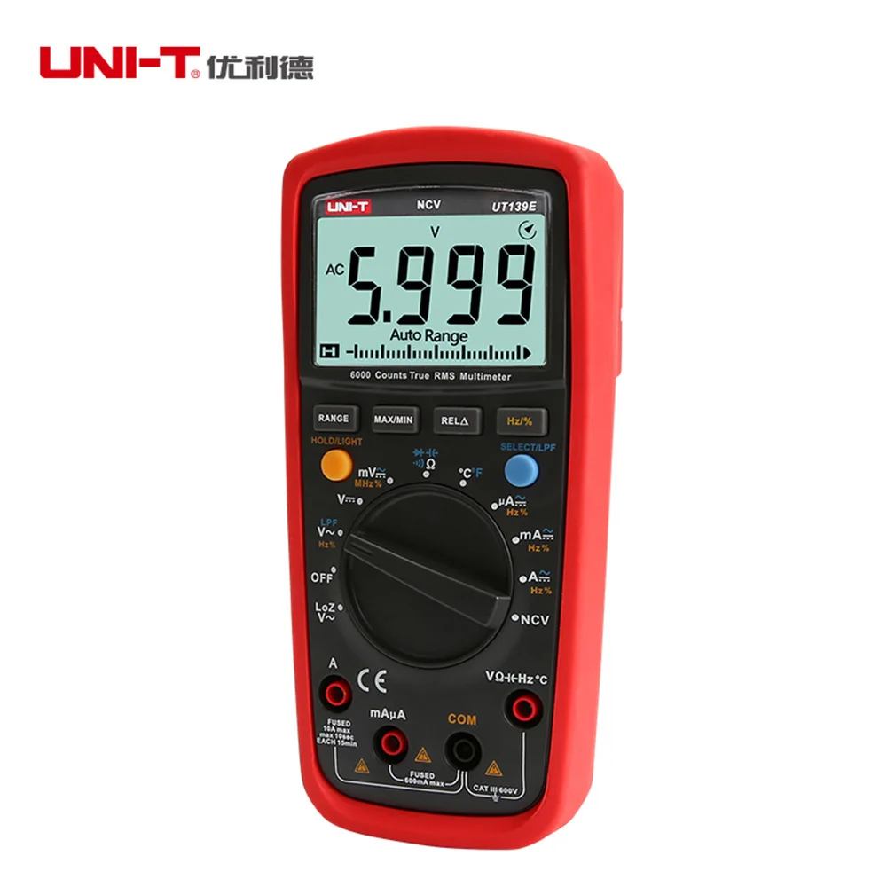UNI-T UT139E True RMS мультиметр Авто/ручной 6000 отсчетов DMM LPF LoZ NCV тестер Новый |