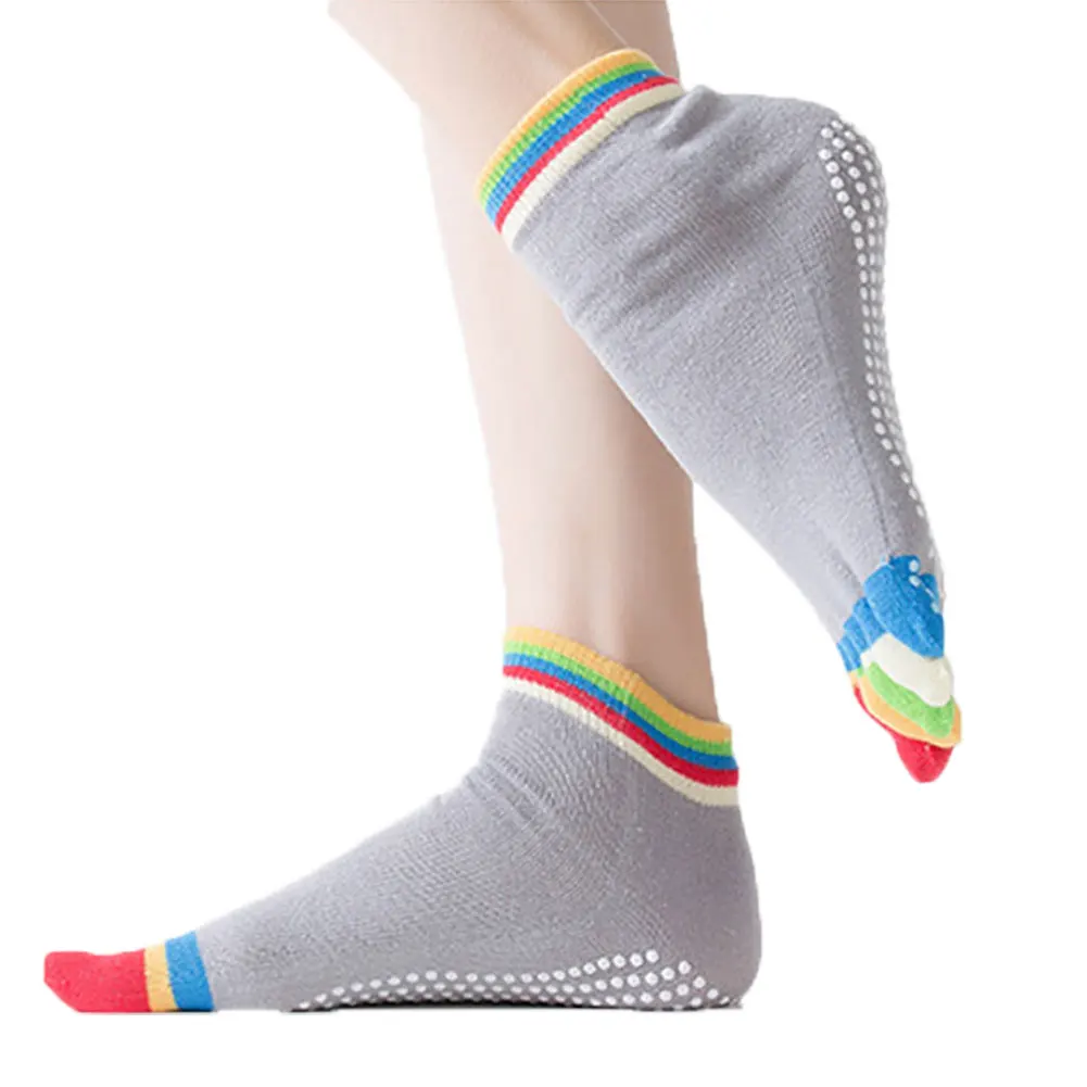 Женские нескользящие носки с открытой спиной и пятью пальцами силиконовые