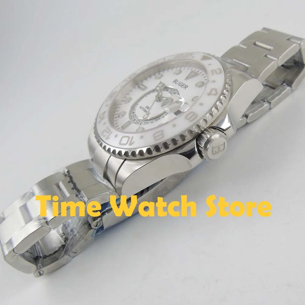 Мужские автоматические часы Bliger 43 мм GMT 5833 мужские с многозонным сапфировым