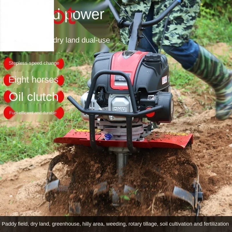 Cultivador rotativo agr&iacute;cola multifuncional, peque&ntilde;o cultivador rotativo de alta calidad, motor de gasolina, nuevo tipo-0