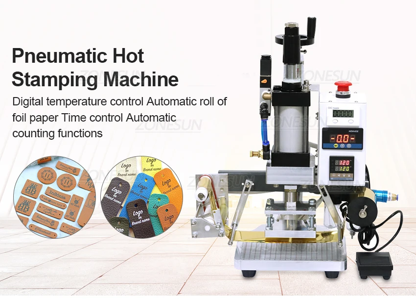 ZONESUN WT-QS90 Máquina pneumática de estampagem a quente 