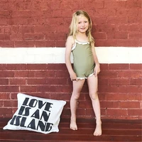 2021 new toddler baby girls one piece cross sling bodysuits ruffle swimwear toddler girls beach swimsuit