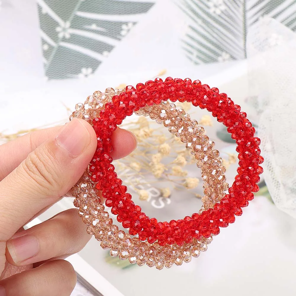 Crystal Headband Korean Style Women Hair Rope Cute Sweet Girl Hair Accessories Headwear Accessories Ponytail Holder Hair Ties