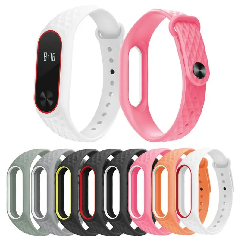 Цветной силиконовый ремешок для часов Xiaomi Mi 2 Band прочный сменный Браслет умных