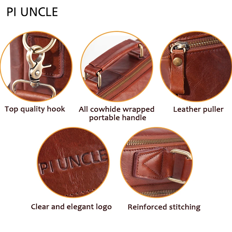 Сумка-мессенджер Мужская из натуральной кожи с крючком |