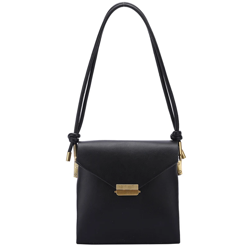 

Simple Small lock PU Leather Luxury Branded Handbags and Purses 2020 Winter Women's Fashion Designer Shoulder Bag