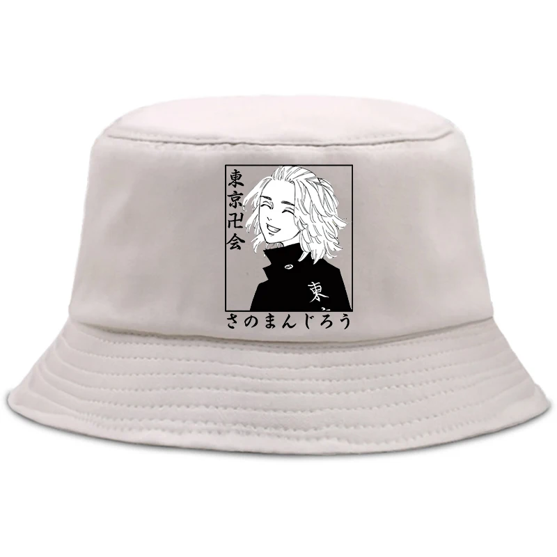 

Japanese Anime Tokyo Revengers Summer Hat Women Men Panama Bucket hat The Design Flat Visor Harajuku Kawaii Fisherman Hat