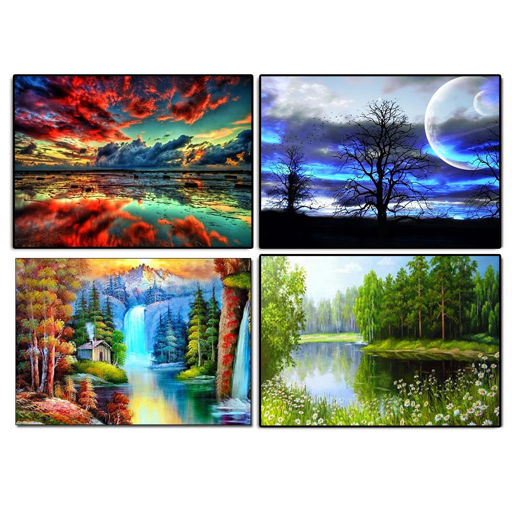 Алмазная вышивка 5D сделай сам картина из круглых страз крестиком украшение для