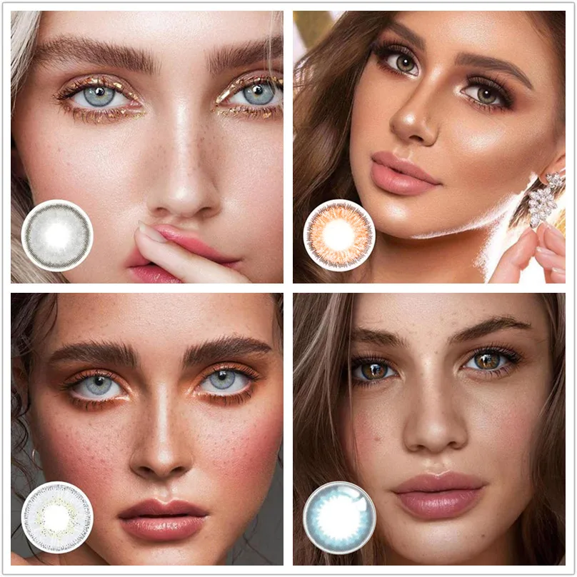 

Контактные линзы ed, 4 стиля, 1 пара, для использования в год, косметические контактные линзы, цвет глаз, естественный цвет, контакты ed