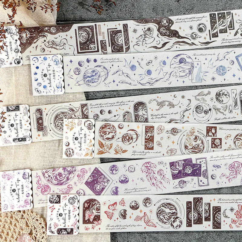 

Kawaii Daily life Universe Star Series Washi Masking Tape Stickers Scrapbooking Stationery Decorative Long Strip Of Tape IME2860