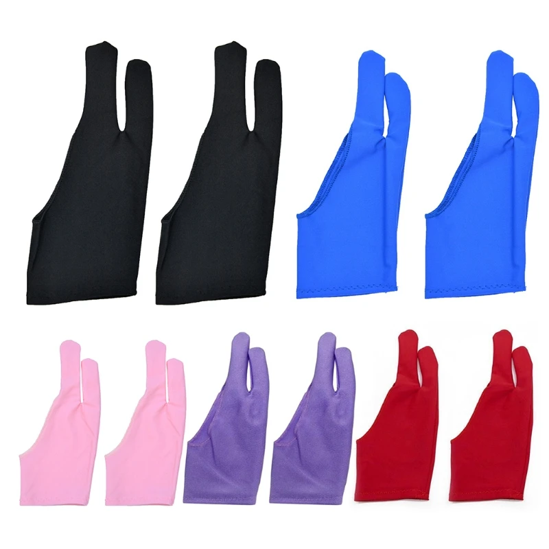 1 пара два пальца анти-fouling художника перчатки для каких-либо Графика планшет