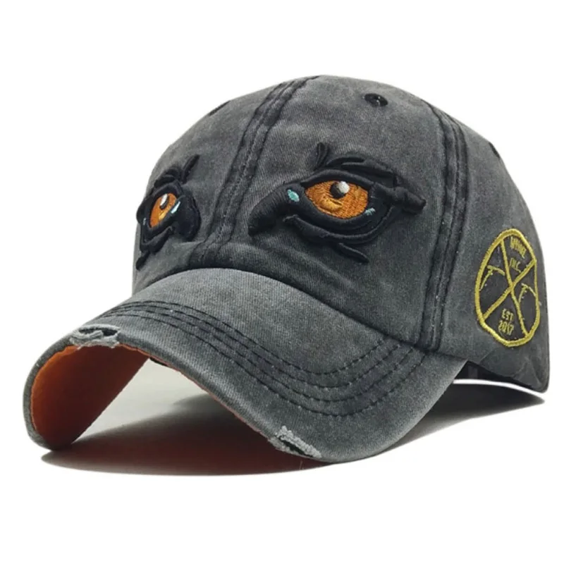 Промытый хлопок бейсбольная кепка s мужская Кепка Snapback папа шляпа Женская Вышивка глаз Casquette хип хоп Кости gorras para hombre